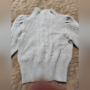 Loft Elegant Gray Cable Knit Sweater